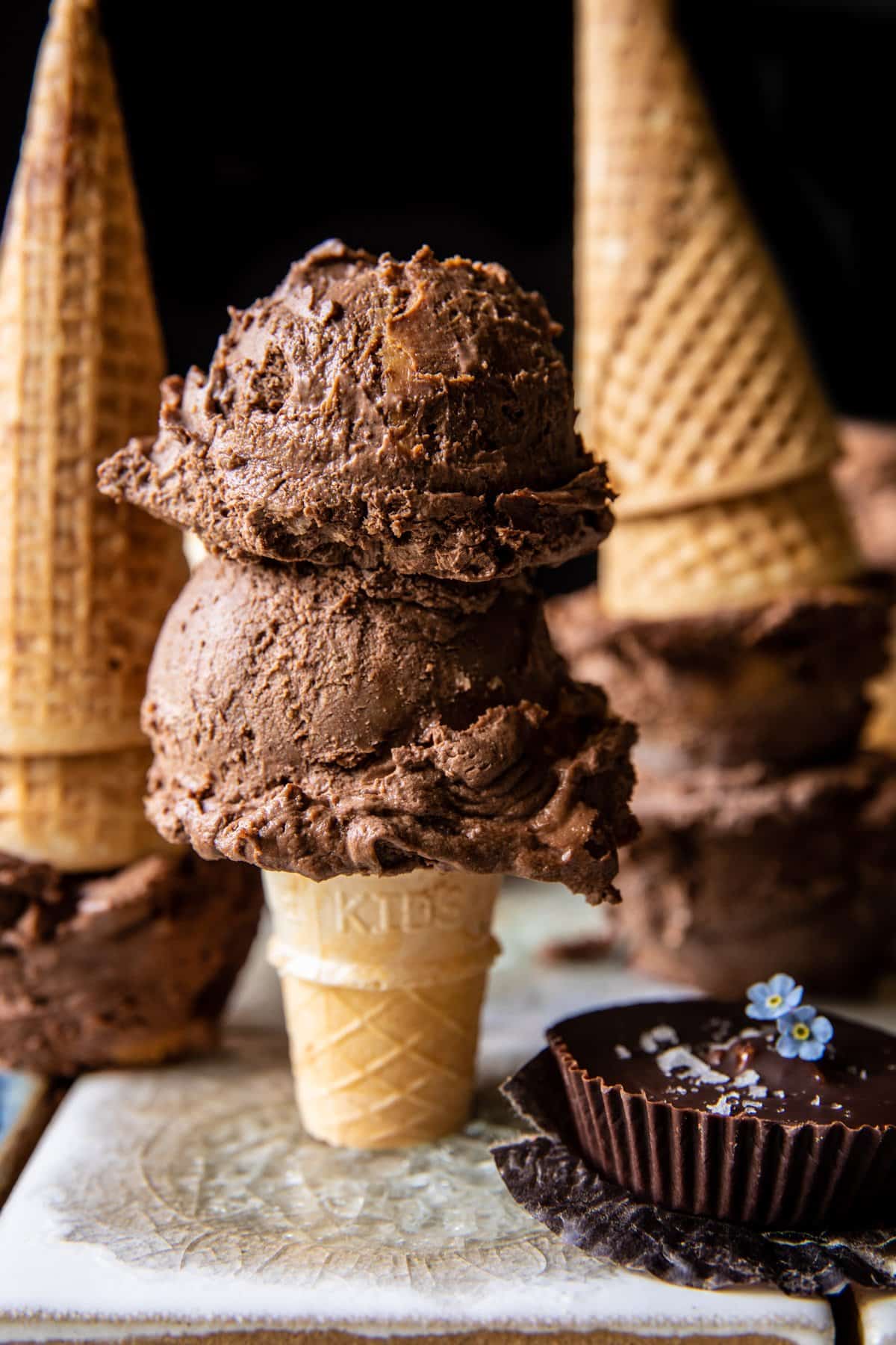 No-Churn Chocolate Peanut Butter Ice Cream: 4 Ingredients